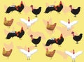 Various Chicken Species Vector Seamless Background Wallpaper-01 Royalty Free Stock Photo