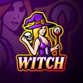 Witch esport logo mascot design