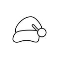 PrintSanta hat thin line icon. Santa Claus cap vector illustration isolated on white. Royalty Free Stock Photo