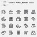 Simple Set of E-Commerce Related Color Vector Line Icons.