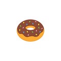 Vector illustration of delicious sweet donut. Sweet and delicious donut.