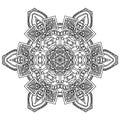 Hand drawing mandala, coloring page, circle mandala, black and white