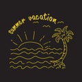 Summer vacation hand drawing tee design