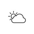 Linear style sunny cloud icon. Simple weather isolated cloud on white background. Flat vector symbol eps10 Royalty Free Stock Photo