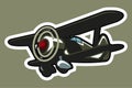 Russian fighter biplane icon