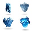 Abstract set iceberg geometric low poly vector