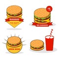 Vynikajúca hamburger vektor ilustrácie 