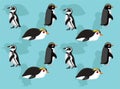 Various Penguins Royal Madagascar Fiorland Vector Seamless Background Wallpaper-01 Royalty Free Stock Photo