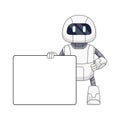 Illustration robot holding board