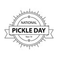 National Pickle Day Sign and Concept Logo