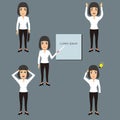 Businesswoman Cartoon set. Illustration graphic vector of Businesswoman with different emotions and expressions