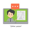 Stock Vector Teacher Teach Online Lessons