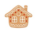 Gingerbread house isolated on white Royalty Free Stock Photo