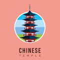 Beautiful travel landmarks chinese temple design vector. China Travel and Attraction, Landmarks, Tourism , Traditional Culture Royalty Free Stock Photo