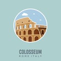 Colosseum In Rome Italy Landmark Design Illustration. Travel and Attraction, Landmarks, Tourism and Traditional Culture Royalty Free Stock Photo