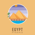 Pyramid of egypt history landmarks cultural design Vector stock illustration. Travel and Attraction, Landmarks, Tourism, religion