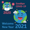 Goodbye Corona Virus COVID-19 Welcome 2021
