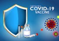 Set of realistic covid-19 vaccine background concept or realistic vaccine ampule syringe or covid-19 prevention concept. Royalty Free Stock Photo