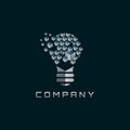 Light bulb composed of cubes vector illustration. Light bulb logo vector. Light bulb emblem Royalty Free Stock Photo
