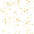 Golden Yellow Monotone Daisy Flower Pattern With White Background Royalty Free Stock Photo