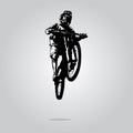 Isolated Dirt jump free style MTb bike in white background vector illustration Royalty Free Stock Photo