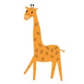 Cute smile giraffe in pastel color background. kids print for fabric, t-shirt, poster, card. vector illustration