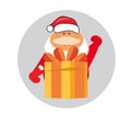 Santa clous cartoon with christmas gift