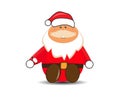 Printsanta clous cartoon sitting on white background