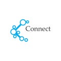 Connect Technology Icon. C Letter with Dot Circle Connected as Network Logo Vector - Vector.