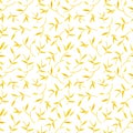 Tiny Golden Yellow Leaf Seamless Pattern With White Background