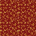 Seamless Green Leaf Pattern With Maroon Red Background Royalty Free Stock Photo