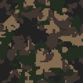 Digital green camouflage seamless pattern for your design. Military camo. Vector Texture Royalty Free Stock Photo