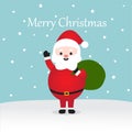 Santa Claus Carrying Bag With Christmas Present Illustration Vector Royalty Free Stock Photo