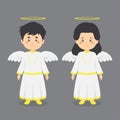 Couple Character Wearing Angel Outfit Royalty Free Stock Photo