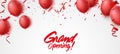 Grand opening ceremony with red balloon, gold and confetti Royalty Free Stock Photo