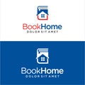 Unique Book house realty logo Design Template. Library Logo Book Home School Vector Design Illustration White Background Royalty Free Stock Photo