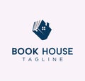 Unique Book house realty logo Design Template. Library Logo Book Home School Vector Design Illustration White Background Royalty Free Stock Photo