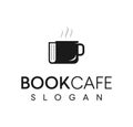 Coffee book logo icon design. Logo is combination of book and a cup of coffee. Suitable for coffee shop, bookstore, library Royalty Free Stock Photo