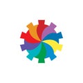 Gear Group Logo Icon Design. People Gear Logo vector icon.
