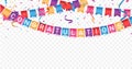 Congratulations sign letters banner with colorful confetti