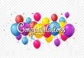 Congratulations sign letters banner with colorful confetti