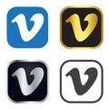 Vimeo icon logo vector button design isolated white background