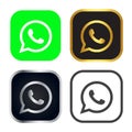 Whatsapp icon collection on white background Royalty Free Stock Photo