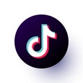 Tiktok logo icon with shadow Royalty Free Stock Photo