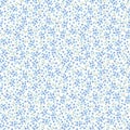 All Over Tiny Blue Flower With White Background, Seamless Pattern