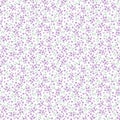 All Over Tiny Purple Flower With White Background, Seamless Pattern