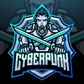 Cyber punk mascot. esport logo design