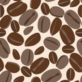Seamless coffee beans pattern for wallpaper menu background textile Royalty Free Stock Photo
