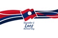 December 2, National Day of Laos vector illustration. Royalty Free Stock Photo