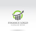 Finance Logo template. Green and black color. arrow and statistic concept. Vector illustrator eps.10